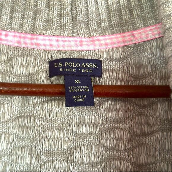 Women’s U.S Polo Association Knit Sweater Sz XL Gray - Picture 3 of 8